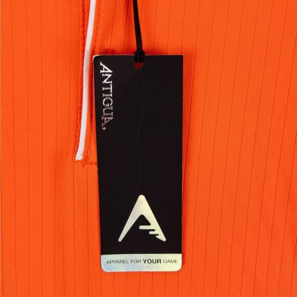 Orange Golf Polo White Contrast Men’s Medium Moisture Wicking Quick Dry Antigua - Picture 6 of 12